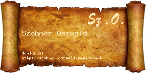 Szohner Oszvald névjegykártya
